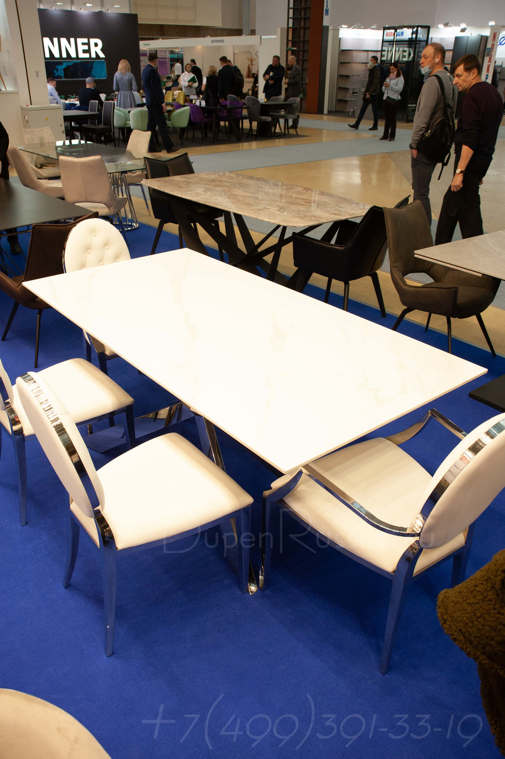 Стол T088 (180) камень белый матовый Calacata