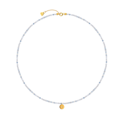 чокер из аквамарина с бриллиантовой «луной» на замке