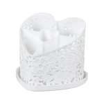 Подставка под столовые приборы Сердце (белый)