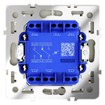 Проходной переключатель встраиваемый VOLTUM S70 двухклавишный с подсветкой 10А, (сталь)