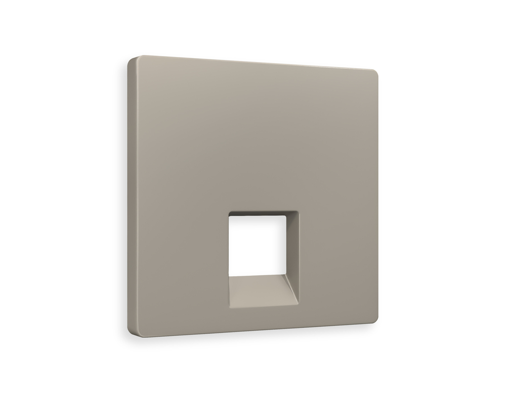 AP3720 Лицевая панель ALFA (Серо-бежевый матовый) для компьютерной/телефонной розетки RJ-45/RJ-11 QUANT