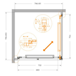 Душевой уголок Cezares LUX-A-FS-1-80-C-CR, 80х80х195, профиль хром, стекло прозрачное