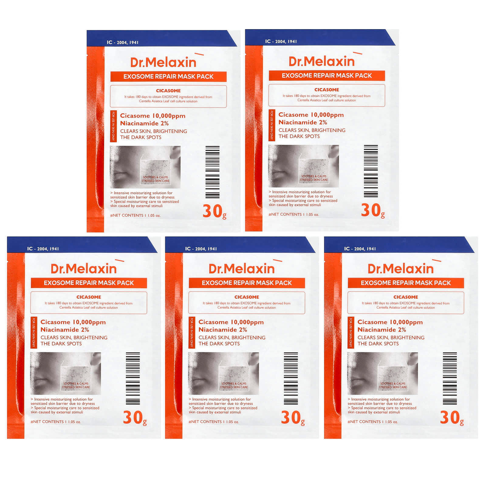 Dr.Melaxin, Exosome Repair Beauty Mask Pack, 5 шт., 30 г (1,05 унции)
