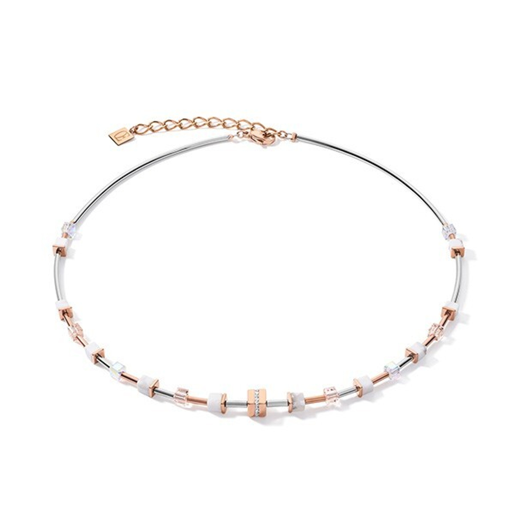 Колье Coeur de Lion White Rose Gold Silver 5023/10-1822 цвет белый, золотой