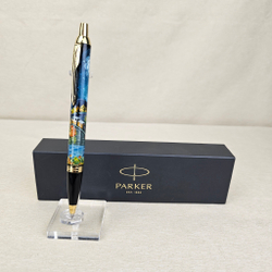 Ручка "Паровоз. Подарок железнодорожнику" с ручной росписью Палех