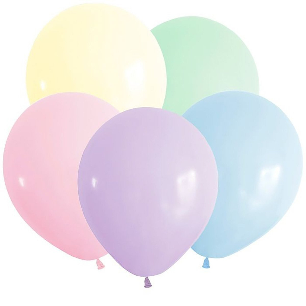 Шар воздушный Alingar, №12, цвета пастель, ассорти, 100 шт/уп, пакет с европодвесом