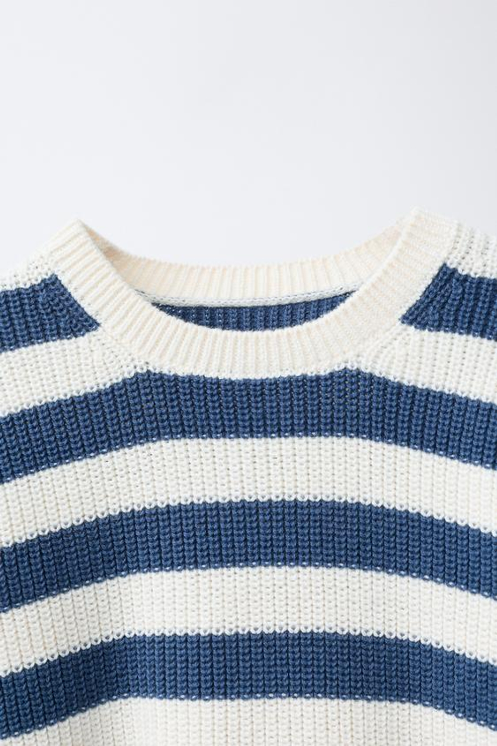 ZARA СВИТЕР В ПОЛОСКУ, ЭКРЮ/СИНИЙ