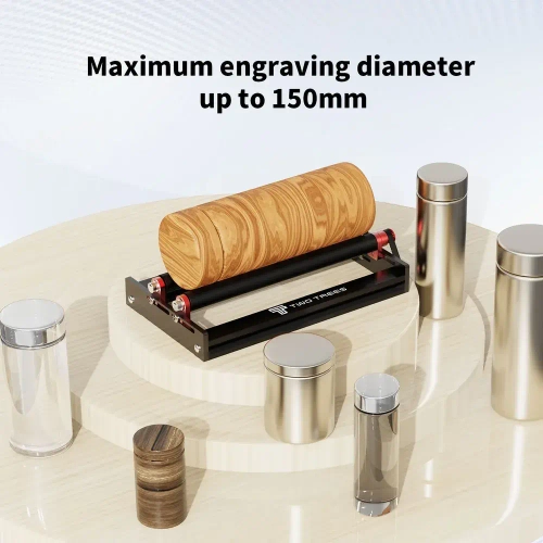 Модуль лазерного вращения Twotrees-TR3 используется для гравировки круглых предметов.