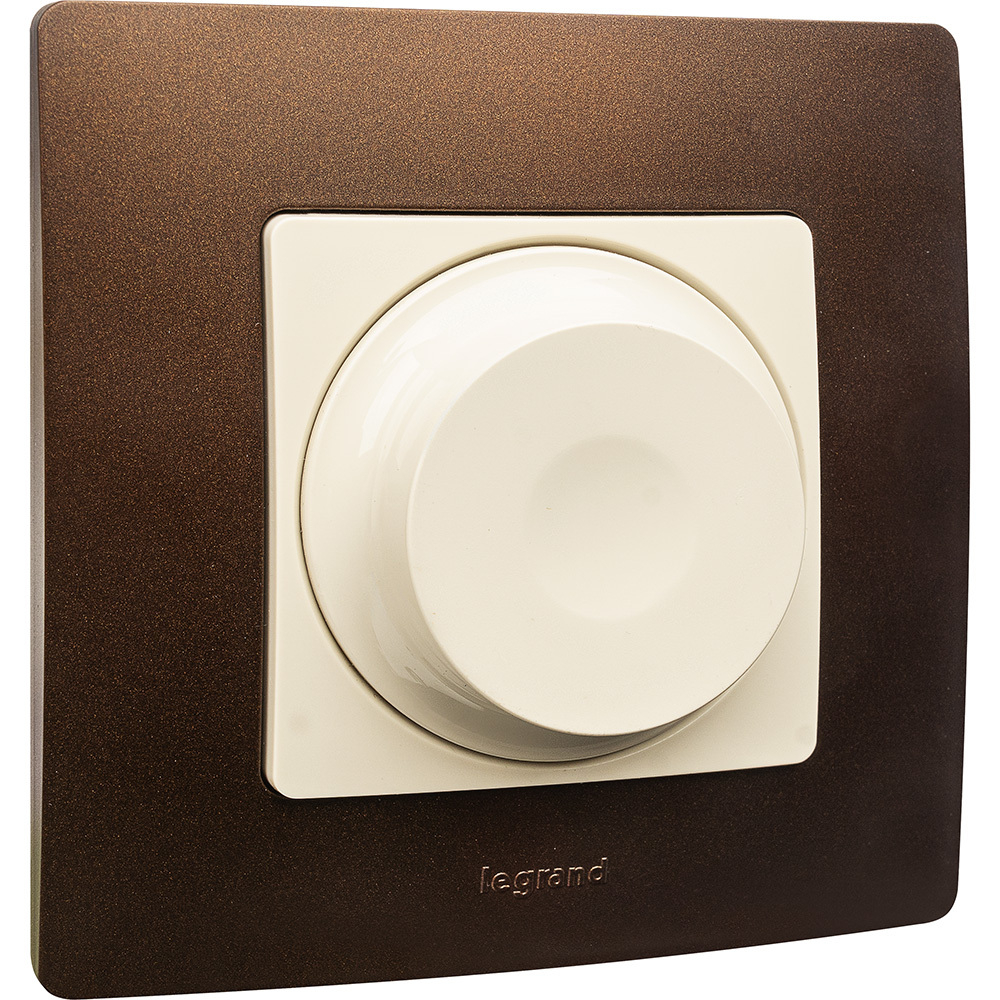 Диммер поворотно-нажимной универсальный LED 300Вт без нейтрали - слоновая кость ETIKA Legrand