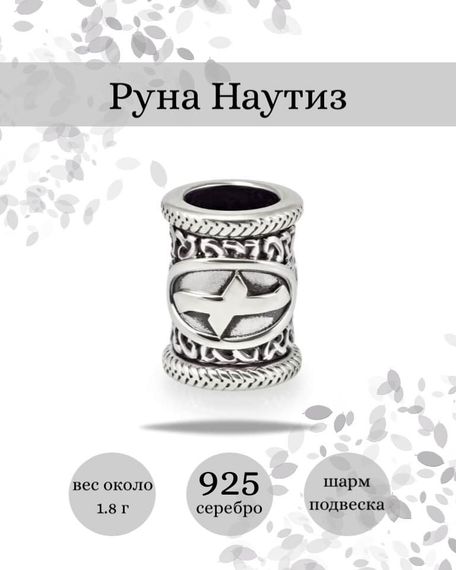 Купите шарм Наутиз из серебра 925 пробы, фото с инфографикой.
