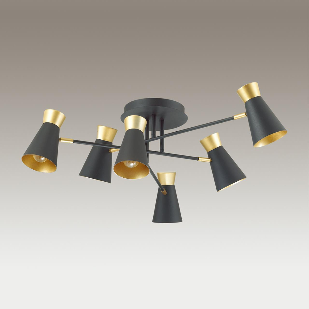 3790/6C LOFTI LN19 000 матовый черный, золотой Люстра потолочная E14 6*40W 220V LIAM