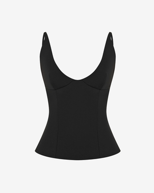 Топ из костюмной ткани с открытой спиной