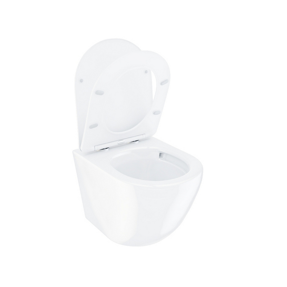 Унитаз подвесной безободковый IDDIS BLQNDSEI25 "Blanco Q" ТОРНАДО смыв, сиденье дюропласт, микролифт