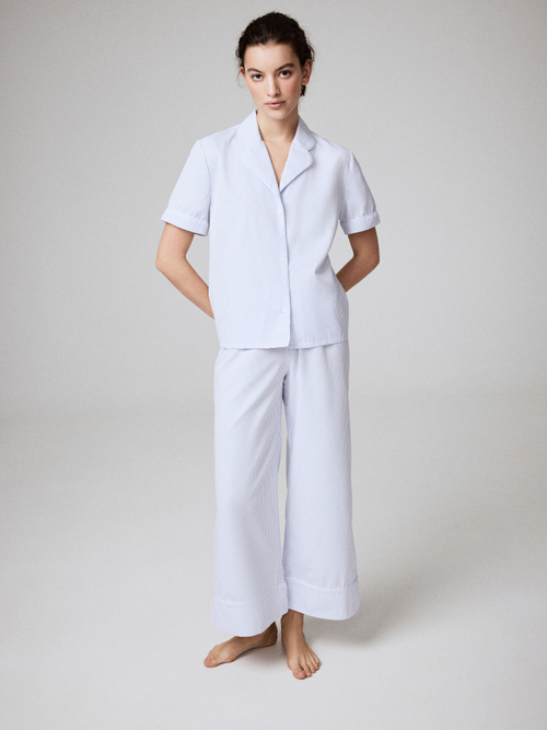 Пижама Голубой принт (рубашка с коротким рукавом + брюки)