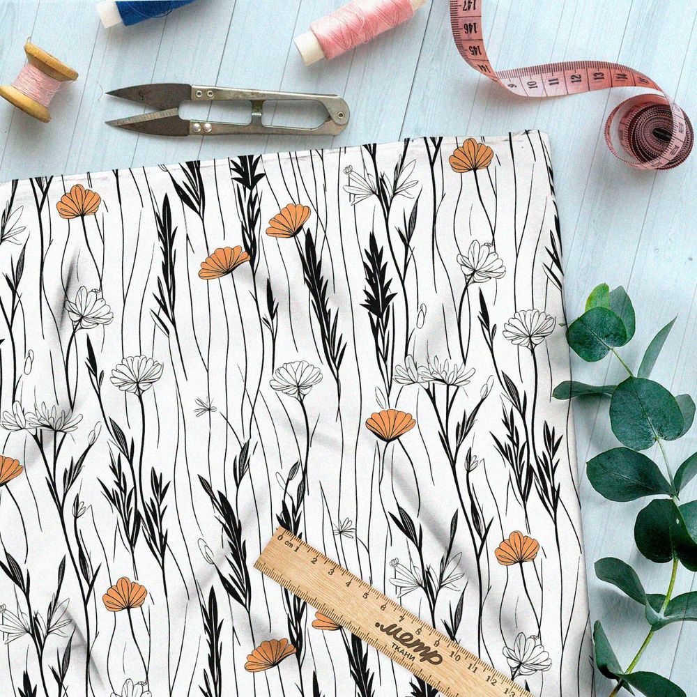 Ткань премиум Оксфорд 600D минималистичный луг