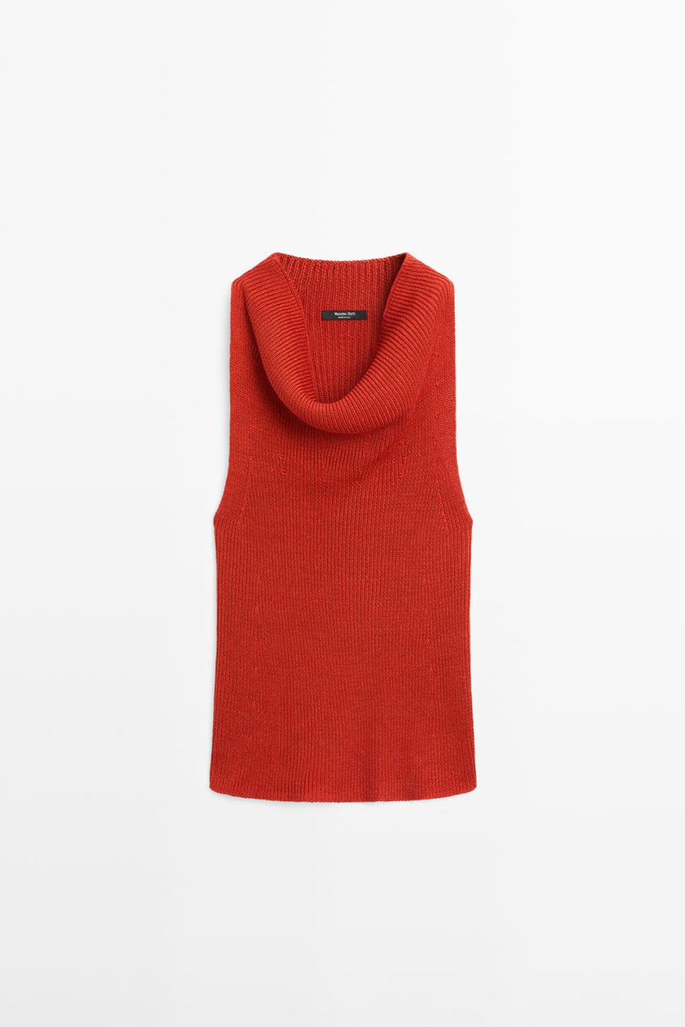 Massimo Dutti Хлопковый топ с драпированным вырезом, жженый