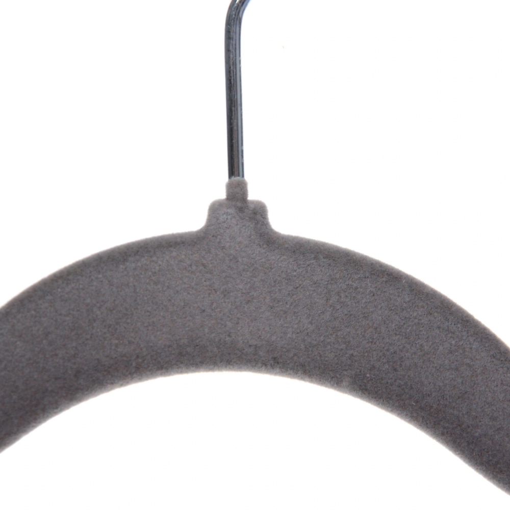 Плечики нескользящие с флокированным покрытием 4шт «ИДЕЯДОМА», цвет серый, 42см (лейбл Селфи)