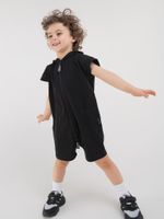 Ромпер на молнии с капюшоном "Уголь"