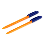 Ручка шариковая, автомат, поворотный механизм, оранжевый корпус, 0,5мм, синяя