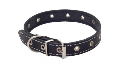 КАСКАД Ошейник кожаный 15 мм, безразмерный, максимальный охват шеи 30 см
