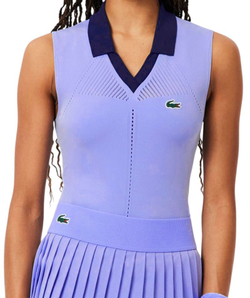 Женское теннисное поло Lacoste Sleeveless Stretch Knit Tennis - purple/navy blue