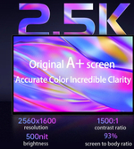 16" Портативный сенсорный монитор VCHANCE 2.5K IPS 2560x1600, 60 Гц