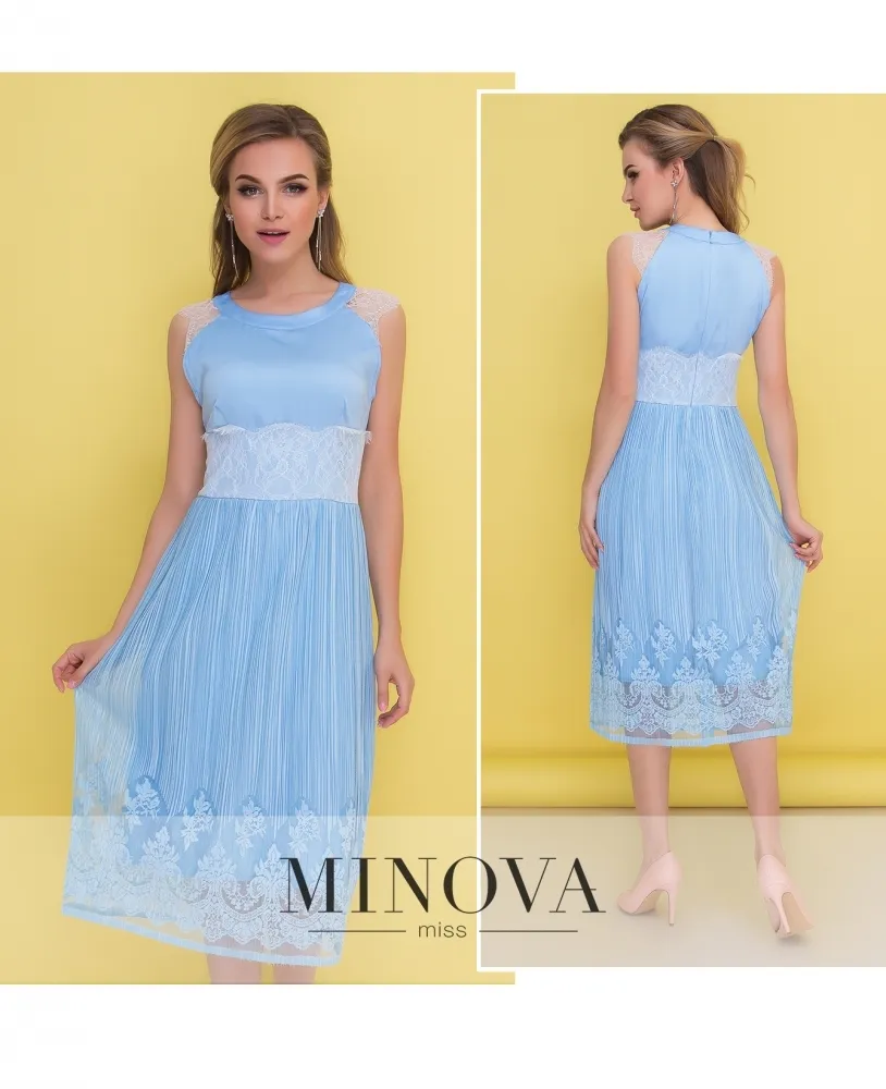 Платье 1046-голубой Minova