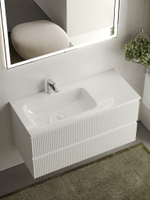 Тумба с раковиной Sancos Snob R 100 см SNR100LW левая, bianco