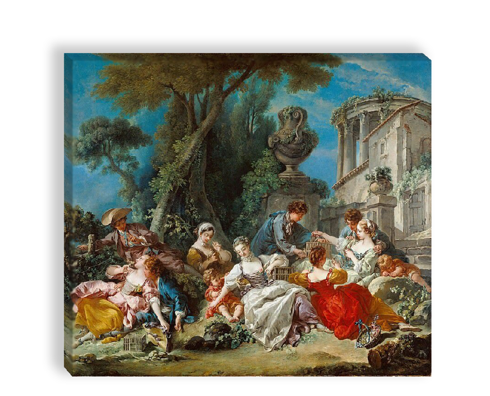 "Птичьи клетки", Буше, Франсуа, картина (репродукция)