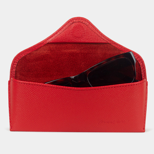 Футляр для очков Vision из кожи сафьяно, красного цвета