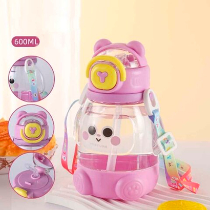 Бутылка с ушками (тёмно-розовая) 600мл