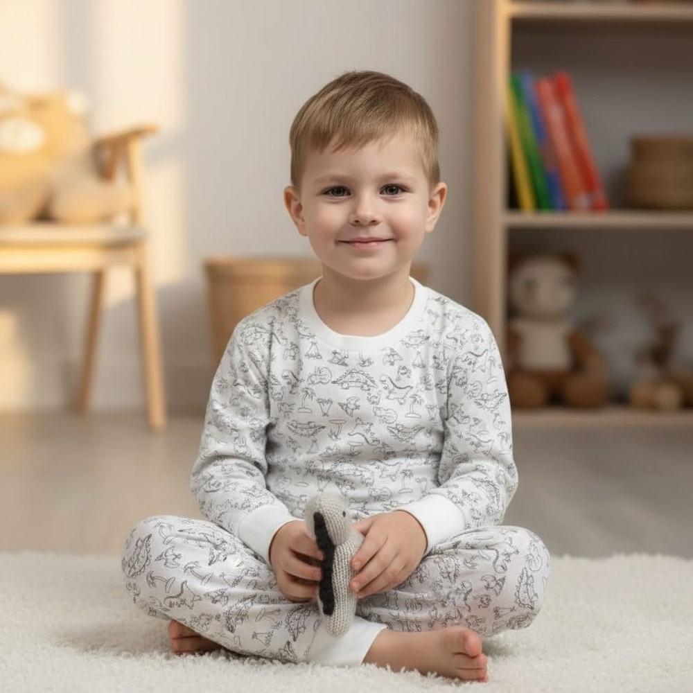 Пижама детская 100% хлопок белая