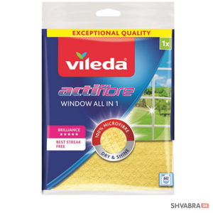 Салфетка Vileda ActiFibre Window Для мытья окон 4 в 1