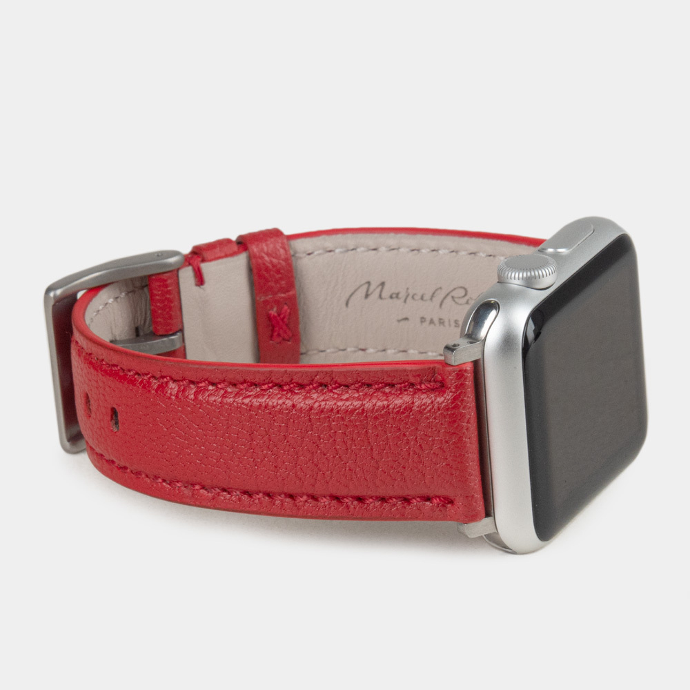 Ремешок для Apple Watch 44/45/46 mm из кожи козы, красного цвета