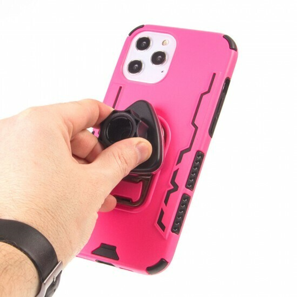 Противоударный чехол для iPhone 12 Pro Max с кольцом-открывашкой, 012226 Темно-зеленый