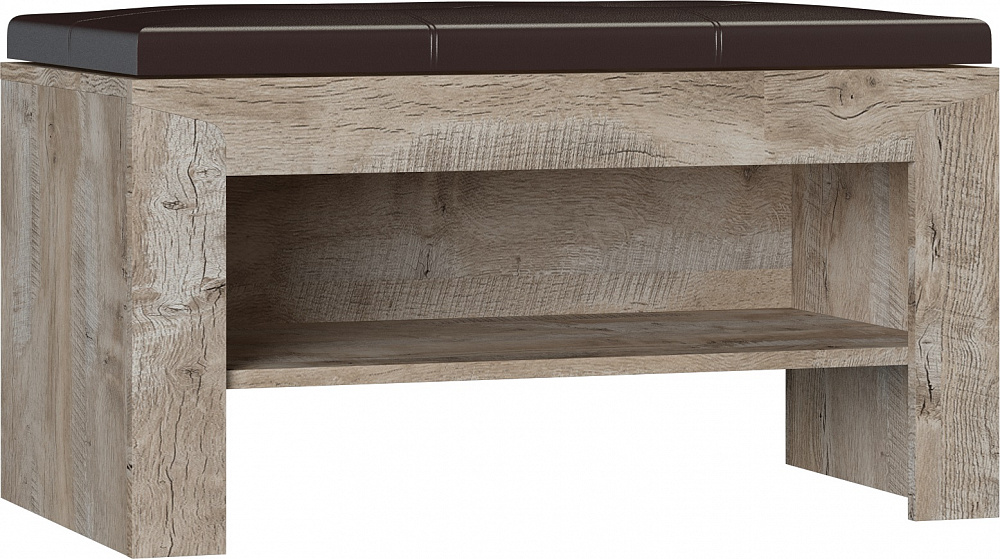 Тумба под обувь (мягкий элемент) Хилтон дуб юкон/гранж