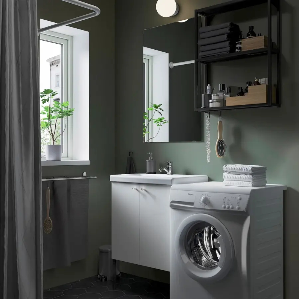 Комбинация для ванной - IKEA ENHET, 64х43х65 см, антрацит/белый, ЭНХЕТ ИКЕА
