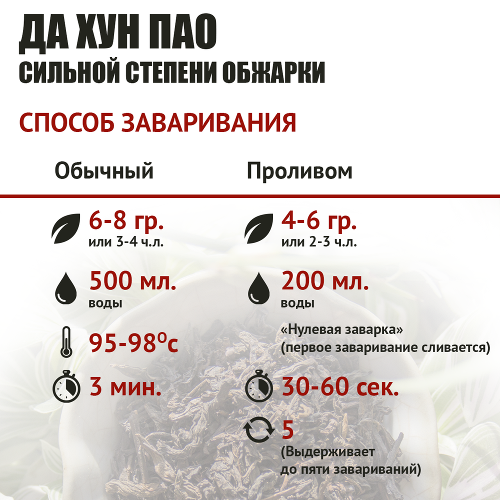 Чай "Да Хун Пао" Органик 1 упаковка, 100 гр, "Дракон и Феникс", Китай