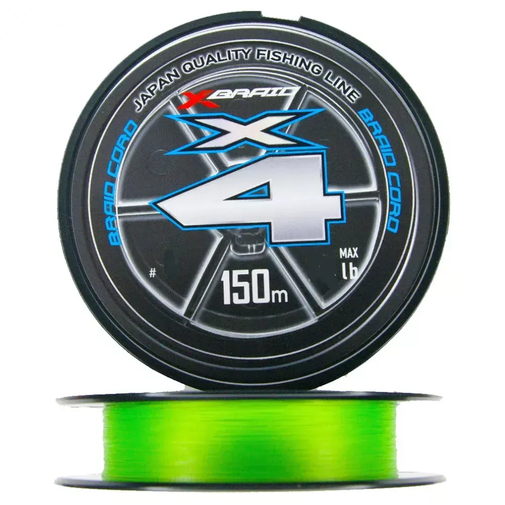 Шнур YGK X-Braid Braid Cord X4 150m Chartreuse #2.5, 0.265мм, 35lb, 15.8кг