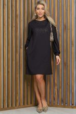 Платье Игра на контрасте (черное) П12642-1 LT Collection