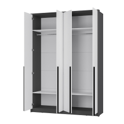 Шкаф четырехстворчатый Шарм ШК-15, Графит, Белый