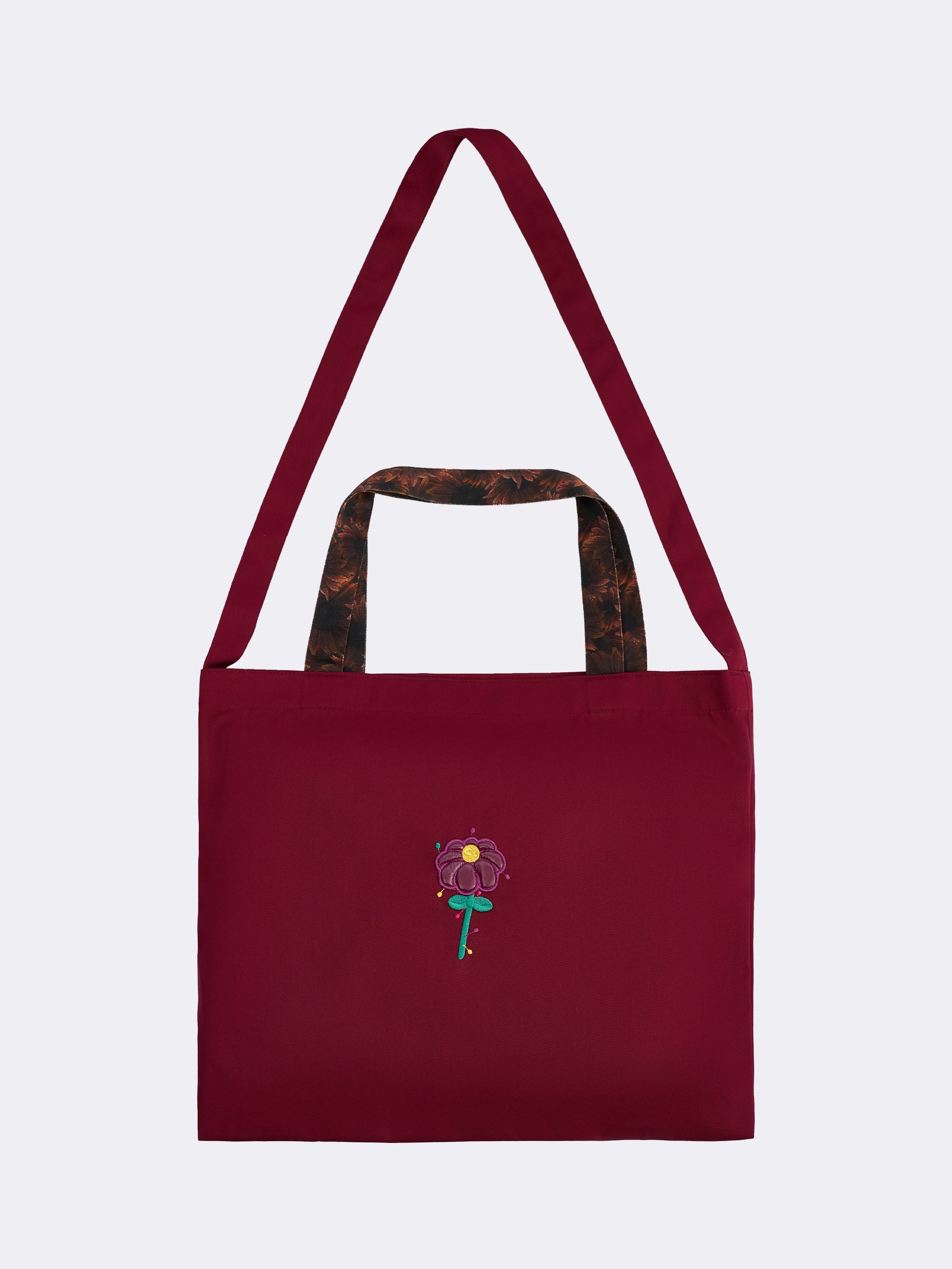 Шоппер бордовый Ola Ola x Sample с вышивкой OLA OLA