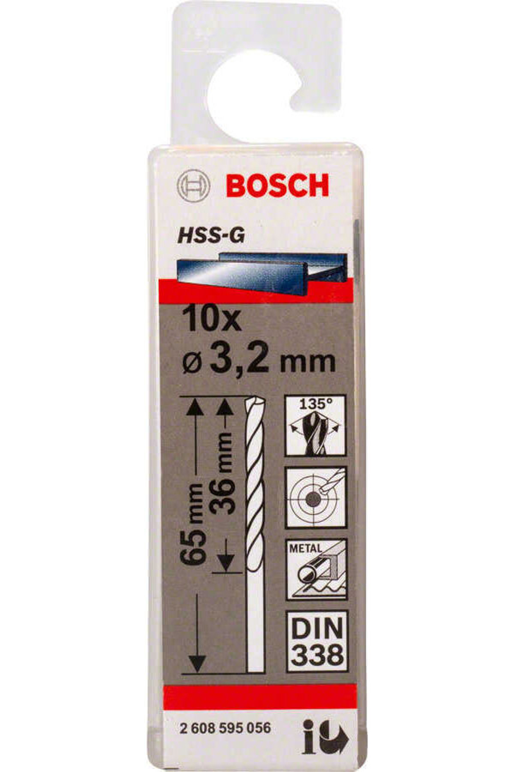 Сверло по металлу HSS-G 3,5 мм, 10 шт 2608595058