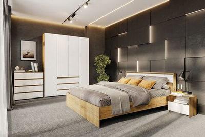 НЕКСТ 1 Спальня (Дуб Золотой/Белый)