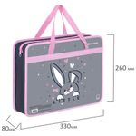Папка на молнии с ручками BRAUBERG А4, 1 отделение, пластик, 80 мм, "Curious bunny", 272164