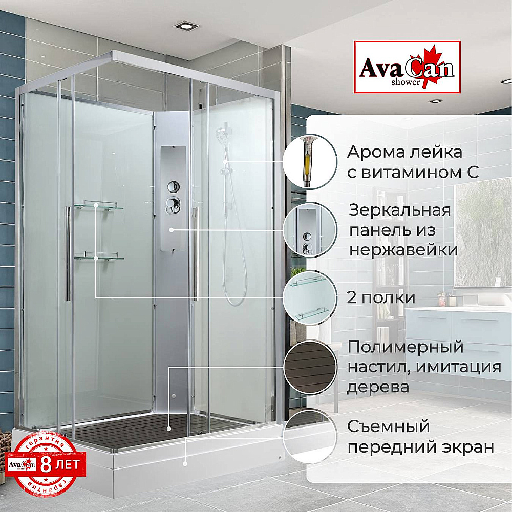 Душевая кабина AvaCan K Серия K2011N 110х90 без крыши