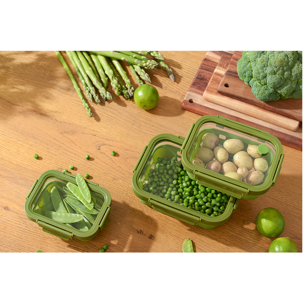Контейнер для запекания, хранения и переноски продуктов в чехле smart solutions, 640 мл, зеленый