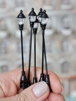 Фонарь уличный миниатюрный для макетов "Парковый #2" (85 мм; 5 штук) / мини фонари для парков и железных дорог