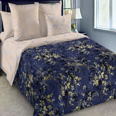 Комплект постельного белья "IS. АСТЕРИЯ (синий)", перкаль, 100% хлопок.