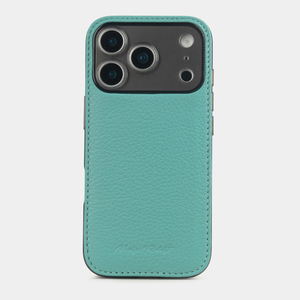 Чехол-накладка кожаная для iPhone 17 Pro Max, теленок цвета тиффани